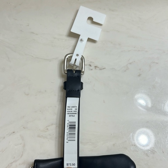 NWT Calvin Klein Black Belt Bag with silver Buckle/Zipper and CK Embossed Logo - Picture 7 of 8